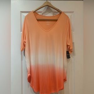 Orange dip dye shirt from Torrid, 4X
